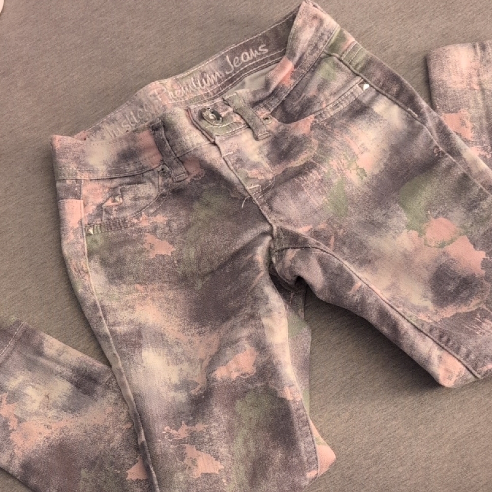 Justice Premium Camouflage Jeggings - Pink and Green